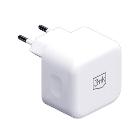 3MK Charger and Cable USB-C 35W Power Delivery / Quick Charge 3.0 Whites