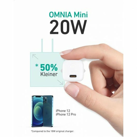 Aukey Charger Without Cable 20W Power Delivery Whites (Omnia)