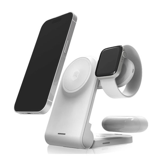 STM Încărcător Wireless (Qi Pad) și Cablu USB-C 15W Albς (Chargetree)