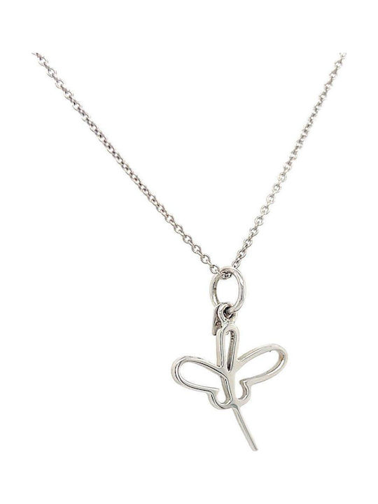 Xryseio Kids Pendant Dragonfly in 14K White Gold