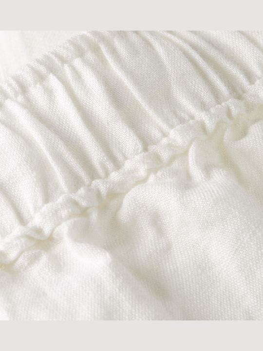 Women's Linen High-waisted Shorts White