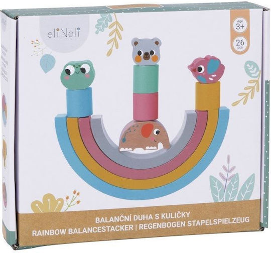 Eli Neli Stacking Toy Elineli Rainbow made of Wood for 3++ Months