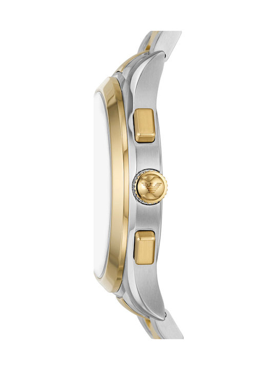 Emporio Armani Paolo Men's Watch 42mm Chronograph Battery with Gold Metal Bracelet