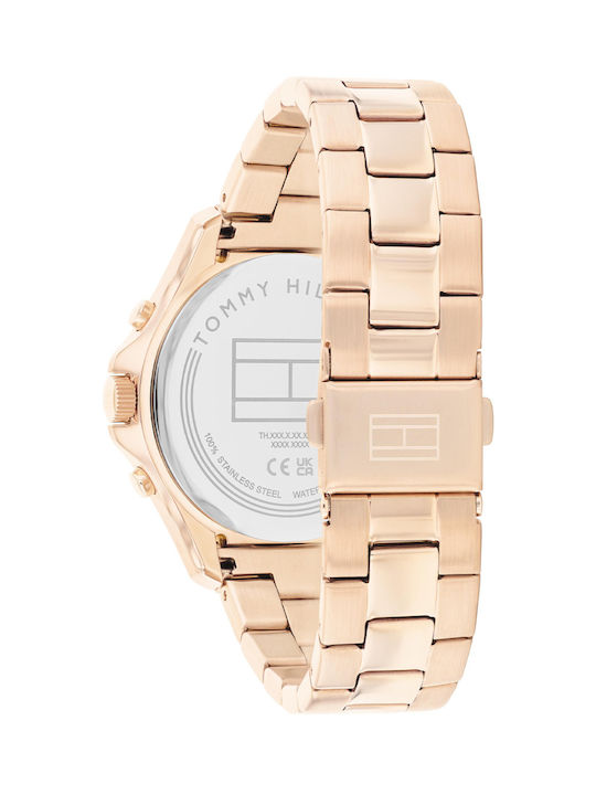 Tommy Hilfiger Ανδρικό Ρολόι 38mm Μπαταρίας με Ροζ Χρυσό Μεταλλικό Μπρασελέ