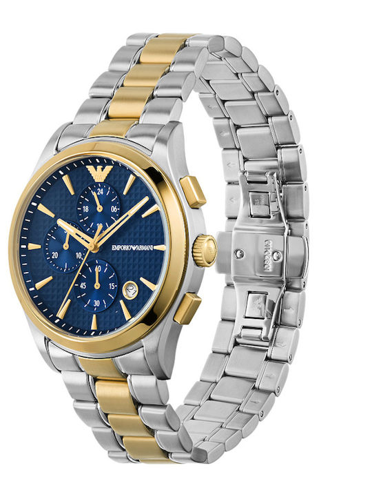 Emporio Armani Paolo Men's Watch 42mm Chronograph Battery with Gold Metal Bracelet