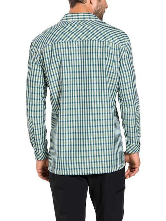 Vaude Albsteig Men's Checked Shirt with Long Sleeves Green