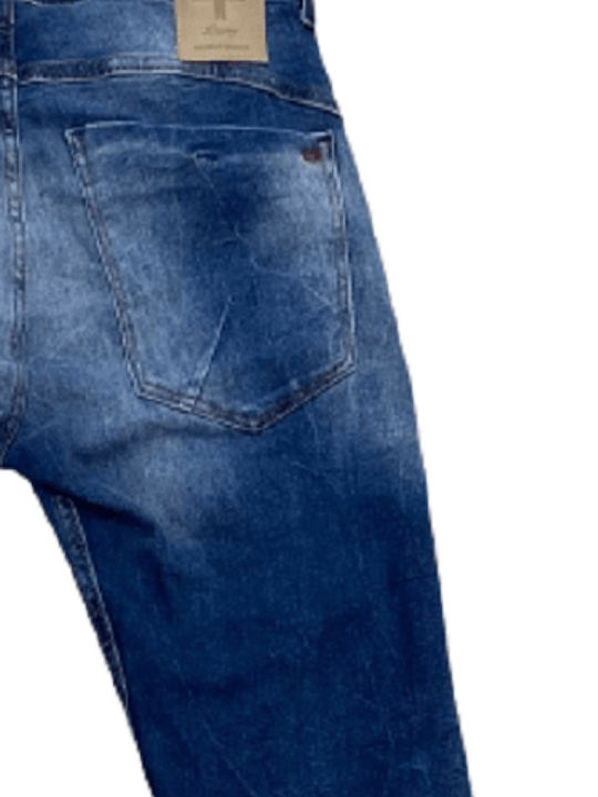 Herren Jeanshose Elastisch mit Slim Passform Blau