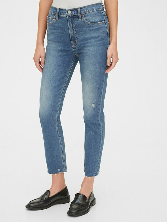 GAP High Waist Women's Jean Trousers with Rips