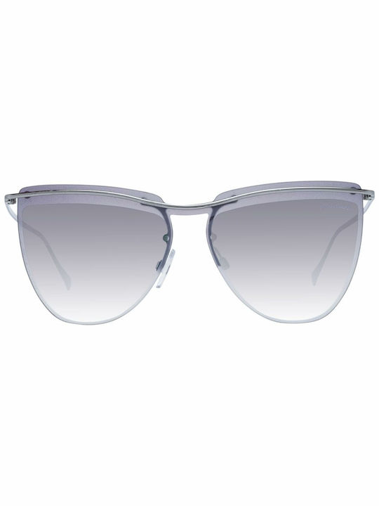 Ana Hickmann Women's Sunglasses with Silver Metal Frame and Gray Gradient Lens