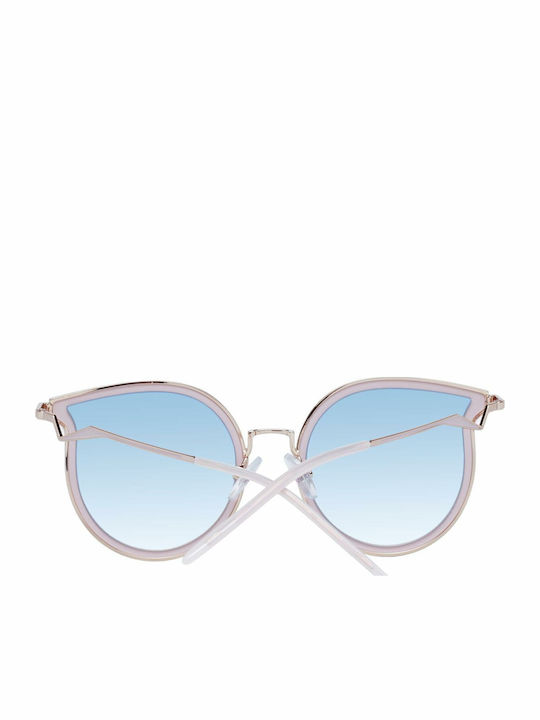 Ana Hickmann Women's Sunglasses with Gold Frame and Blue Gradient Lenses