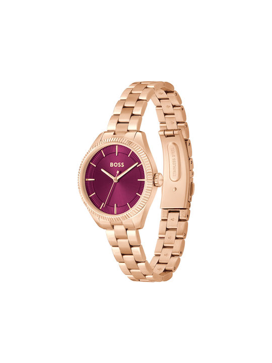 Hugo Boss Watch with Pink Gold Metal Bracelet