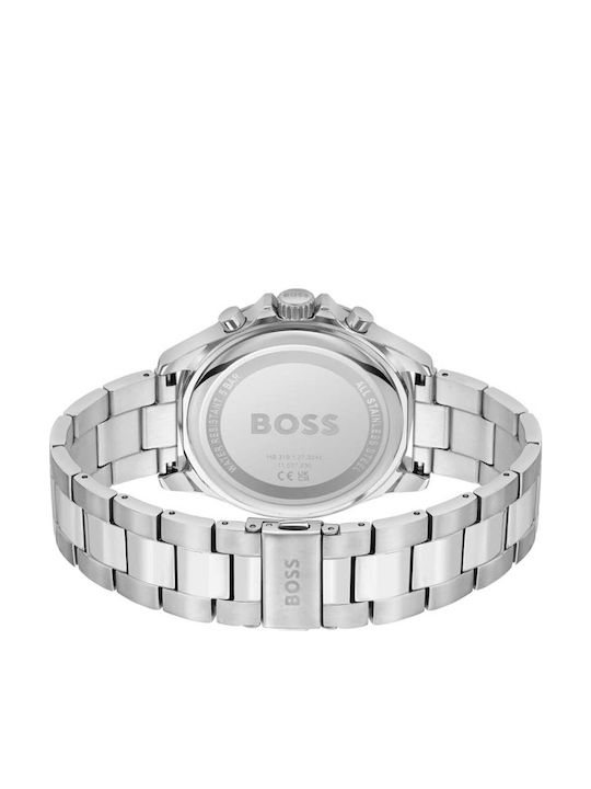 Boss Troper Γυναικείο Ρολόι 44mm Χρονογράφος Μπαταρίας με Ασημί Μεταλλικό Μπρασελέ