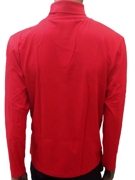 Zembla Men's Long Sleeve Blouse Turtleneck Red