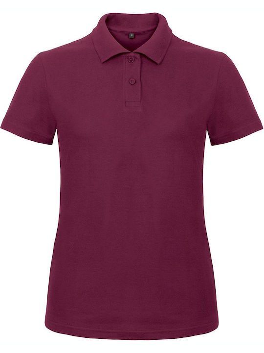 B&C ID.001 Women's Short Sleeve Promotional Blouse Burgundy