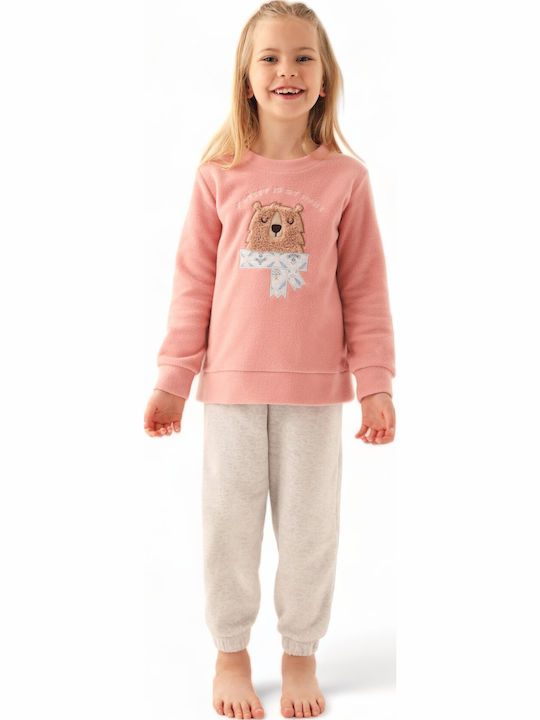 Arnetta Pijama pentru copii De iarnă Fleece Roz