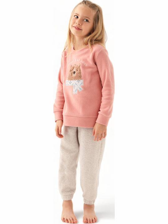 Arnetta Pijama pentru copii De iarnă Fleece Roz