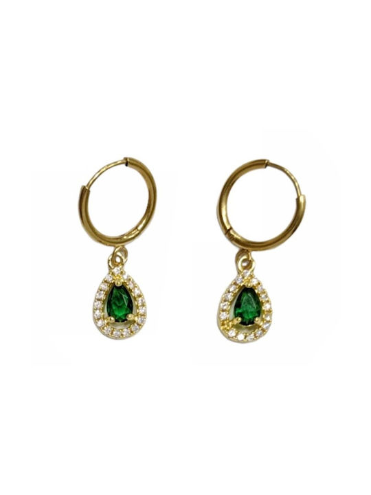 Tatu Moyo Earrings made of Steel Gold Plated with Stones