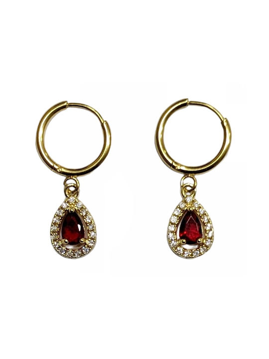 Tatu Moyo Earrings made of Steel Gold Plated with Stones