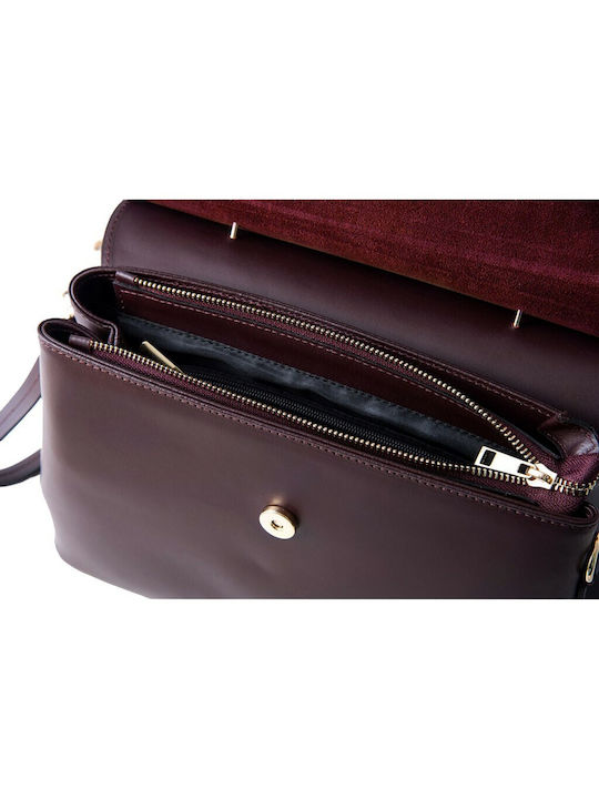 Athina Oikonomou Leather Women's Bag Handheld Burgundy