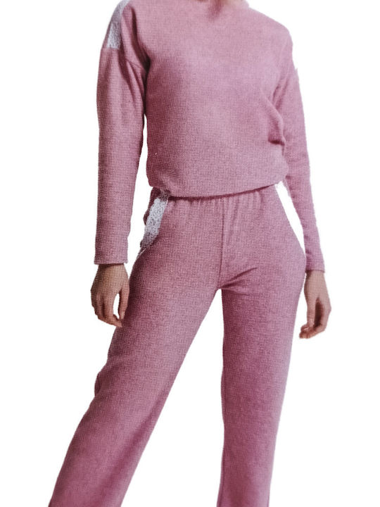 Confezioni Biemme SNC Winter Women's Pyjama Set Cotton Ρoζ