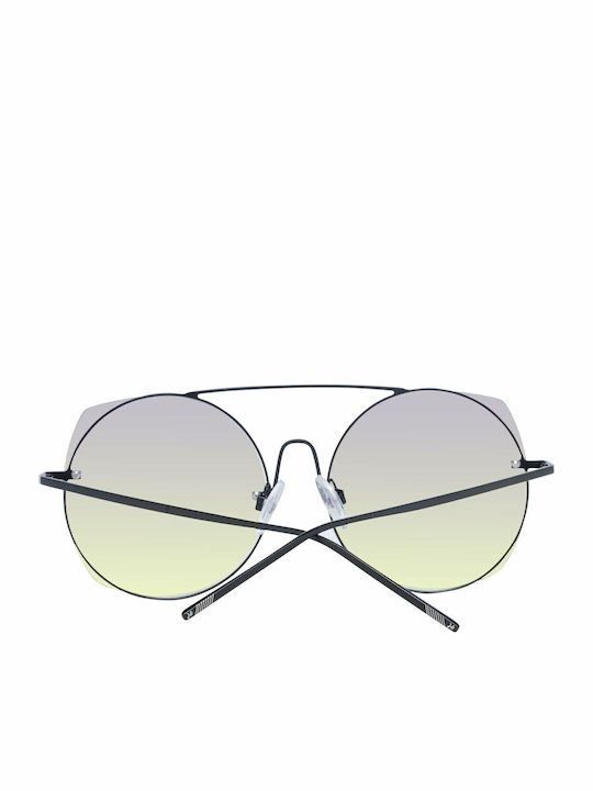 Ana Hickmann Women's Sunglasses with Black Metal Frame and Yellow Lens HI3067 09A