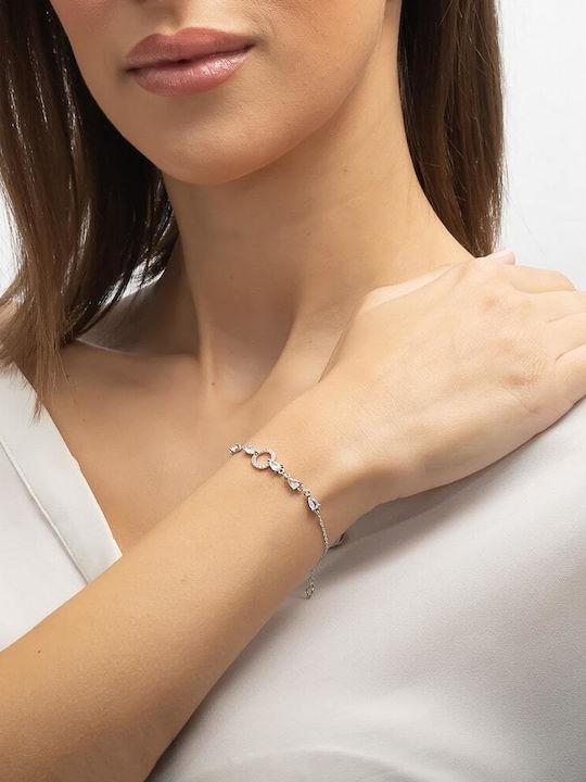 Eforo Bracelet Chain made of Silver with Zircon