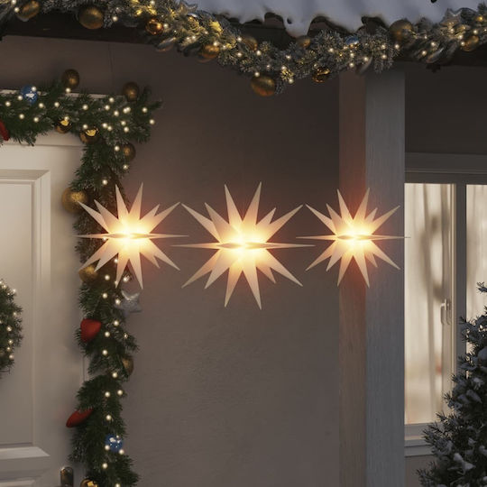 vidaXL Crăciunesti Decorative Stele Luminate Plastice 3buc