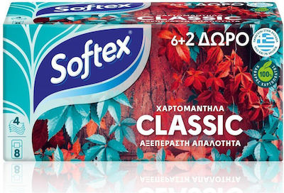 Softex 8x10 Țesuturi Classic 4 Foi 8 pachete