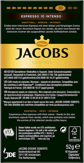 Jacobs Capsules Espresso Intenso Compatible with Machine Nespresso 10caps,tobolek