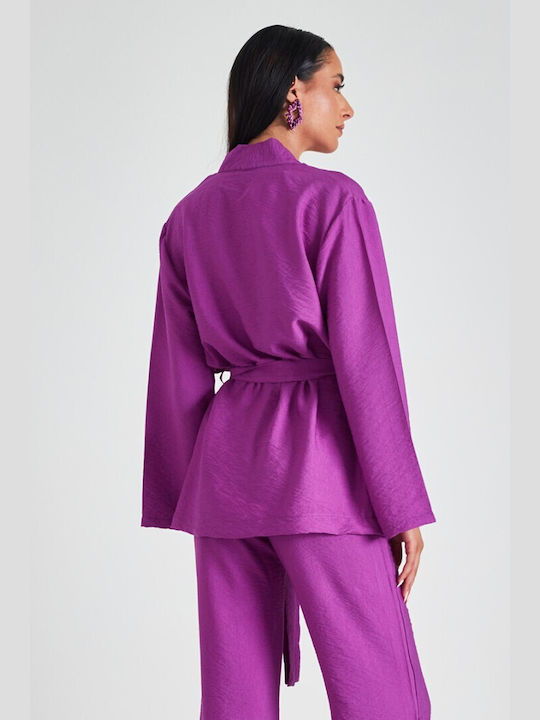 Cento Fashion Women's Kimono Purple