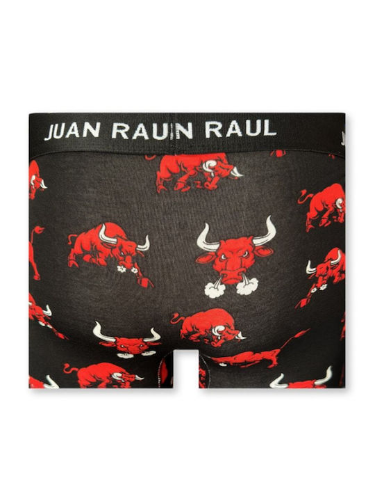 Juan Raul Herren Boxershorts Black mit Mustern 1Packung