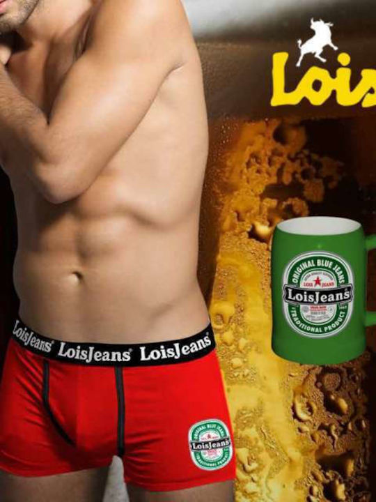 Men's Boxer Red with Patterns