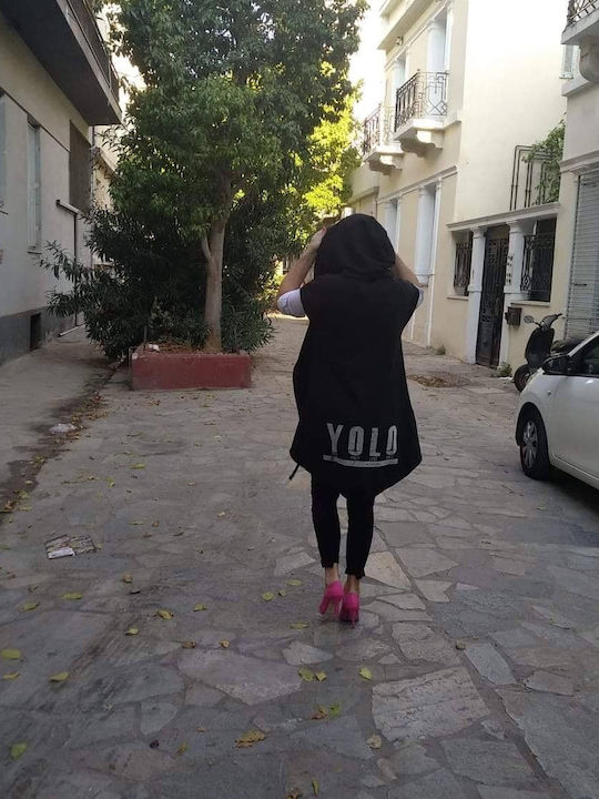 Μακριά Αμάνικη Γυναικεία Ζακέτα Μαύρο