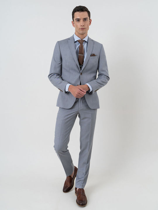 Fragosto Men's Suit with Vest Grey