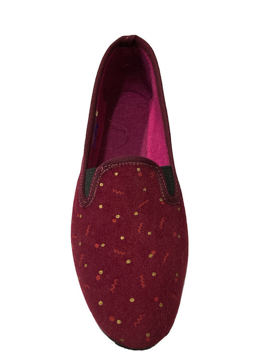 Antrin Closed Women's Slippers in Burgundy color