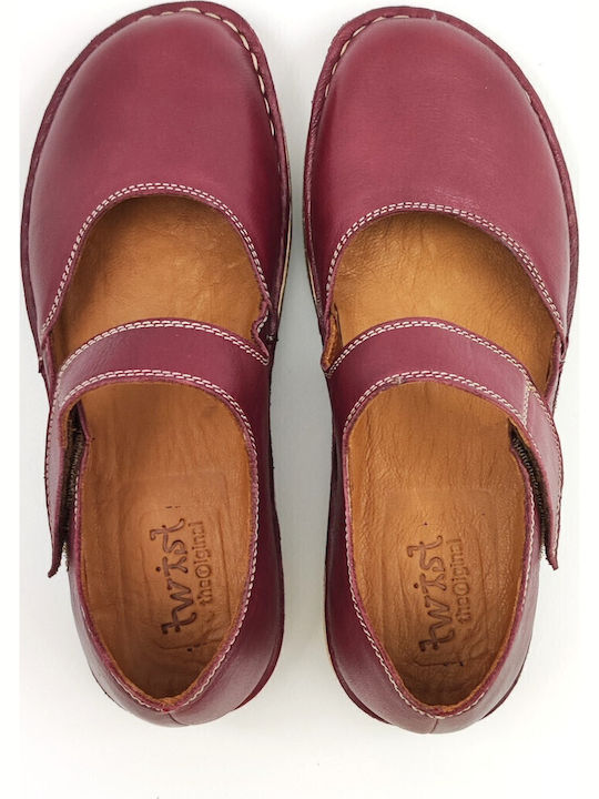 Leather Ballerinas Purple