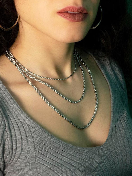 Theodora's Jewellery Chain Neck Spiral made of Steel Thin Thickness 3mm