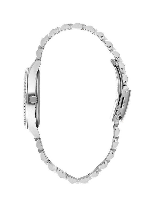 Lee Cooper Crystals Watch with Silver Metal Bracelet