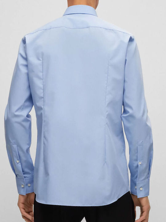 Hugo Boss Men's Shirt Long Sleeve Cotton Light/Pastel Blue