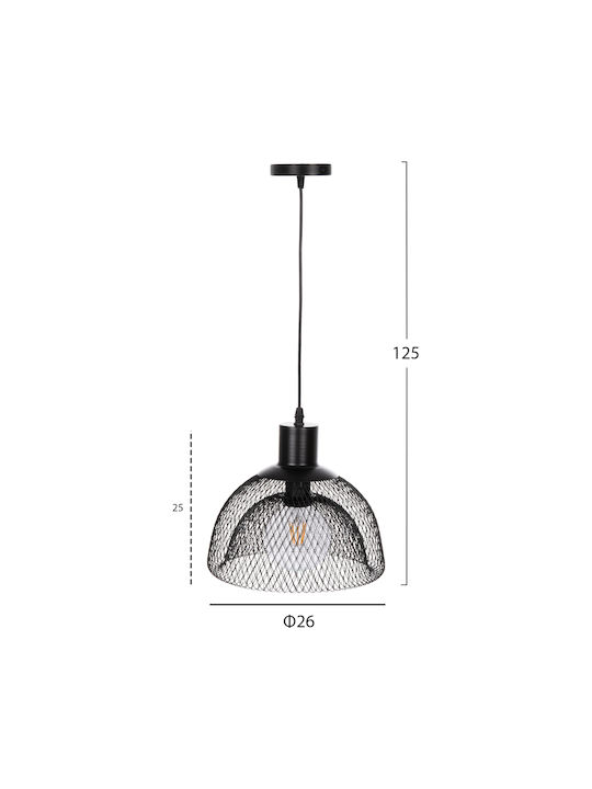 HomeMarkt Pendant Light Single-Light Bell for Socket E27 Black