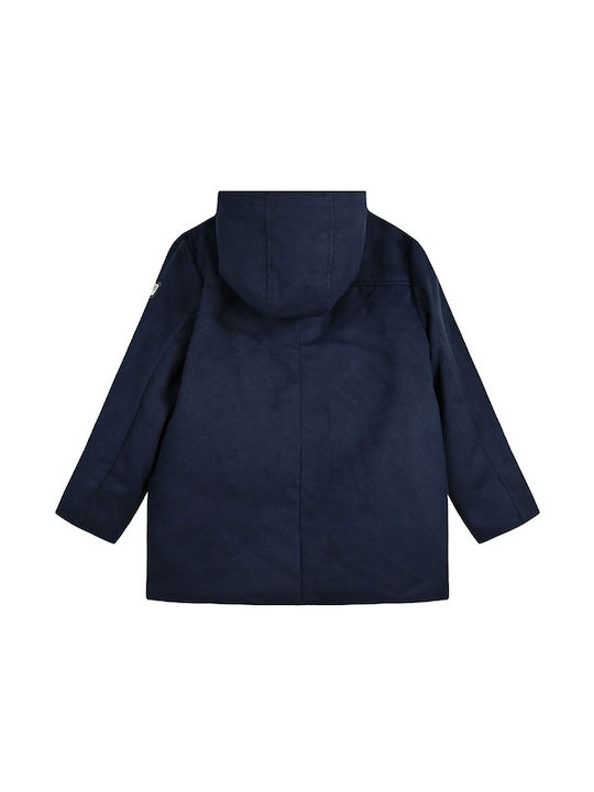Kids Coat Montgomery Long with Lining & Hood Navy Blue