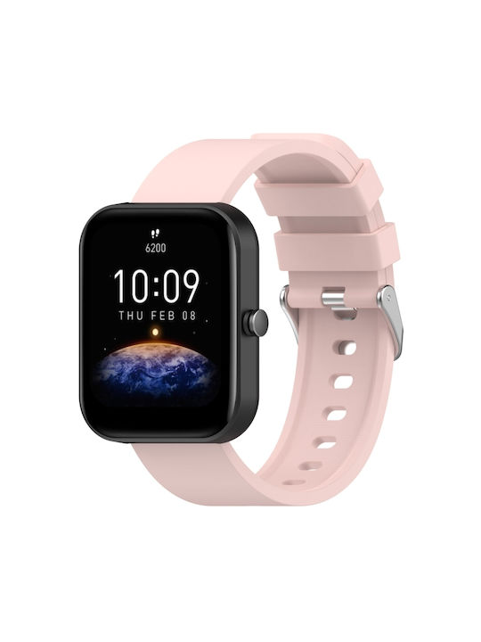 Style Каишка Силикон Розов (Amazfit Bip 3 / Bip 3 Pro - Амазфит Бип 3 / Бип 3 Про)