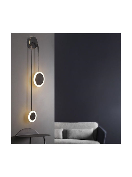 H25 Modern Wandleuchte mit Integrierte LED und Warmes Weiß Licht Schwarz 19x6x25cm