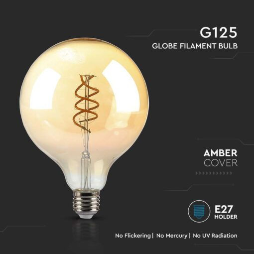 V-TAC LED Bulb 6W 173mm for Socket E27 and Shape G125 Warm White 400lm