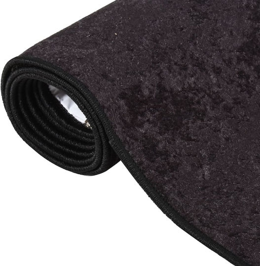 vidaXL Rutschfest Teppich Rechteckig Synthetisch,Polyester/Cotton/Leather Charcoal