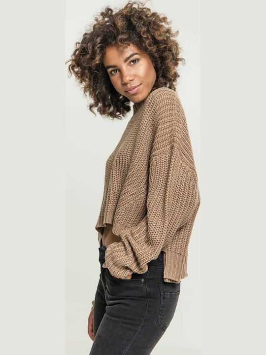 Damen Langarm Pullover Beige