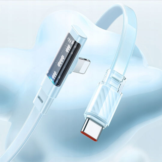 Mcdodo Winkel (90°) / Flach USB-C zu Lightning Kabel 36W Blau 1m (CA-3442)