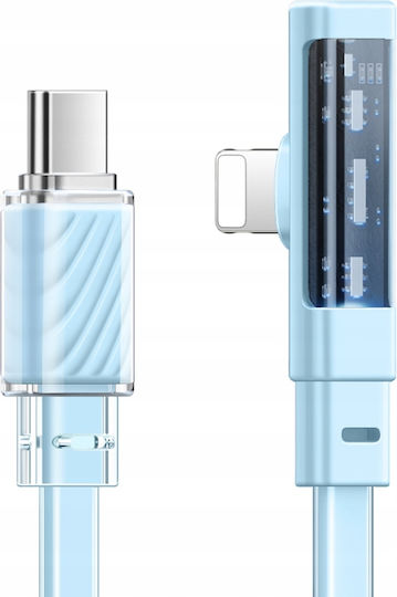 Mcdodo Winkel (90°) / Flach USB-C zu Lightning Kabel 36W Blau 1m (CA-3442)