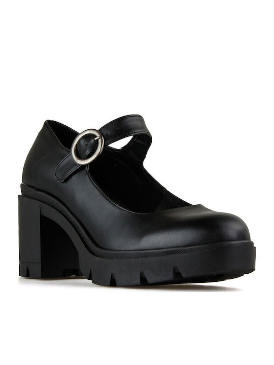 Pantofi cu toc Negre SIB-620 (MBLK)