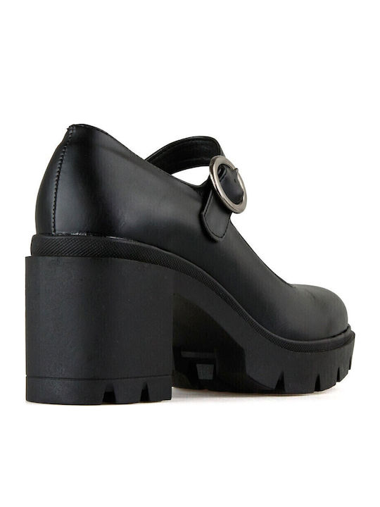 Pantofi cu toc Negre SIB-620 (MBLK)